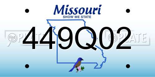 449Q02 Missouri License Plate
