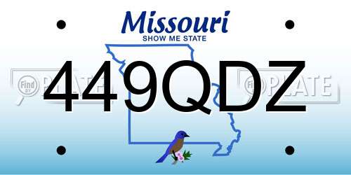 449QDZ Missouri License Plate
