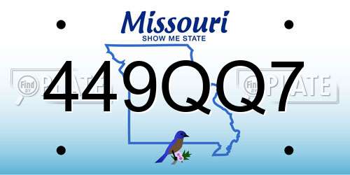 449QQ7 Missouri License Plate