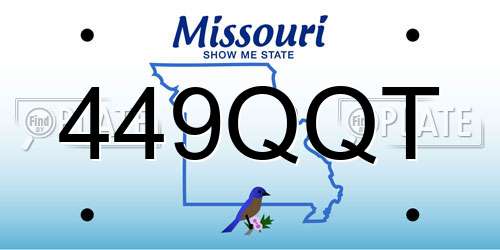 449QQT Missouri License Plate