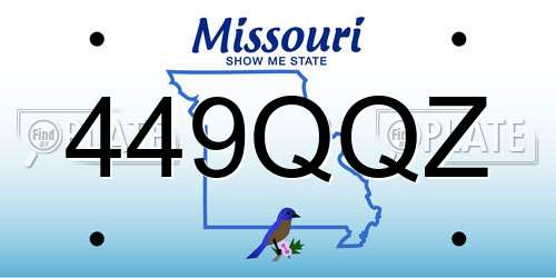 449QQZ Missouri License Plate