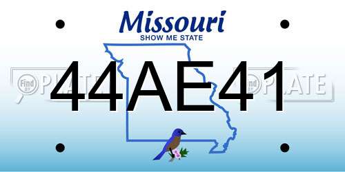 44AE41 Missouri License Plate
