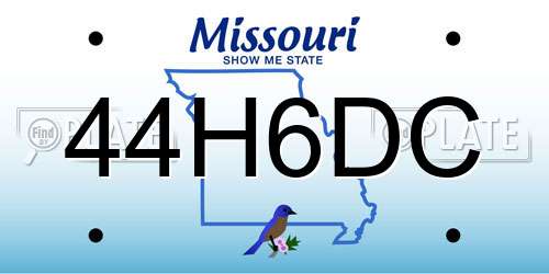 44H6DC Missouri License Plate
