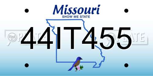 44IT455 Missouri License Plate