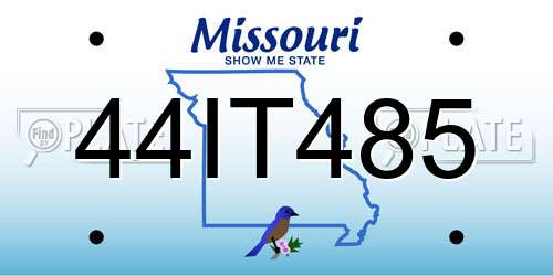 44IT485 Missouri License Plate