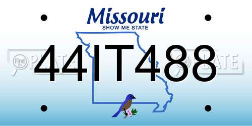 44IT488 Missouri License Plate