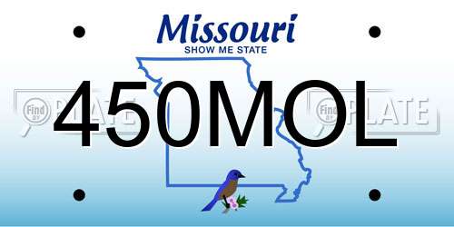 450MOL Missouri License Plate