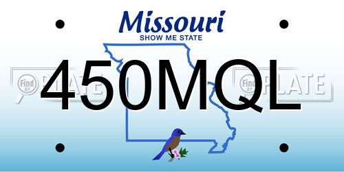 450MQL Missouri License Plate