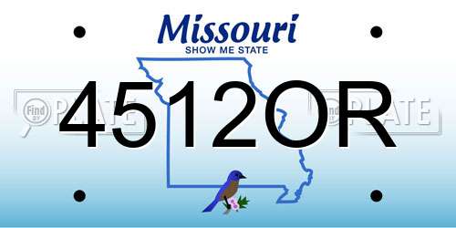 4512OR Missouri License Plate