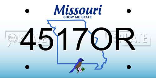 4517OR Missouri License Plate