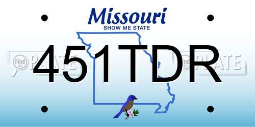451TDR Missouri License Plate