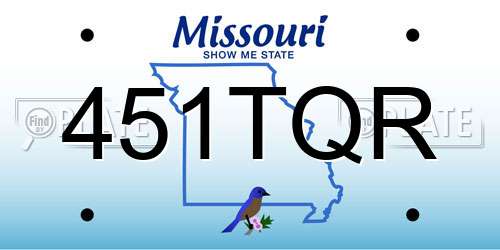 451TQR Missouri License Plate
