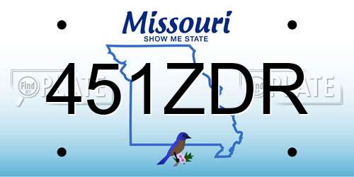 451ZDR Missouri License Plate
