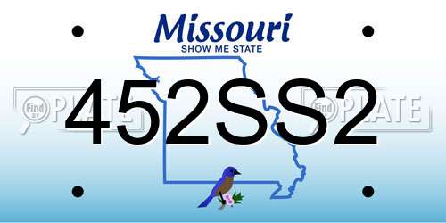 452SS2 Missouri License Plate