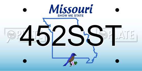452SST Missouri License Plate