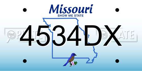 4534DX Missouri License Plate