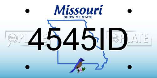 4545ID Missouri License Plate