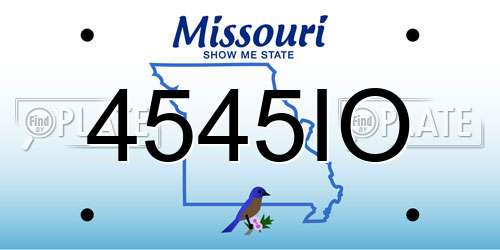 4545IO Missouri License Plate