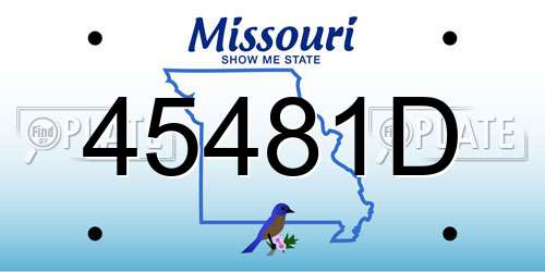 45481D Missouri License Plate