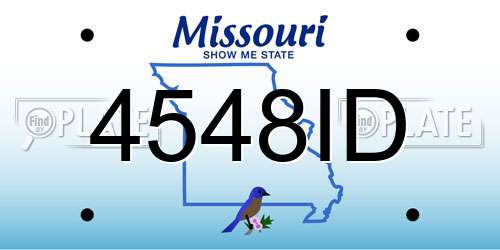 4548ID Missouri License Plate