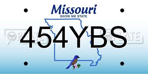 454YBS Missouri License Plate