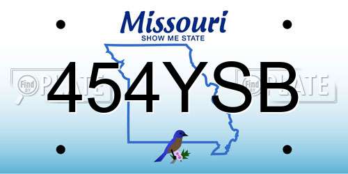 454YSB Missouri License Plate