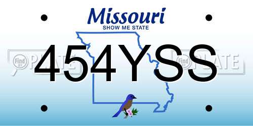 454YSS Missouri License Plate