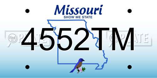 4552TM Missouri License Plate