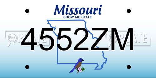 4552ZM Missouri License Plate