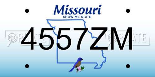 4557ZM Missouri License Plate