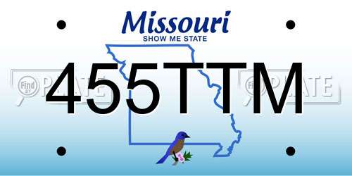 455TTM Missouri License Plate