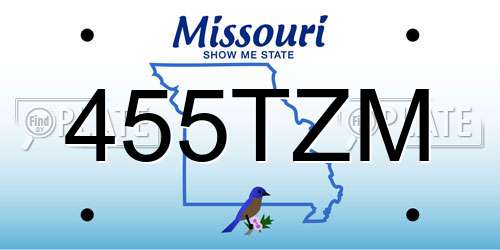 455TZM Missouri License Plate