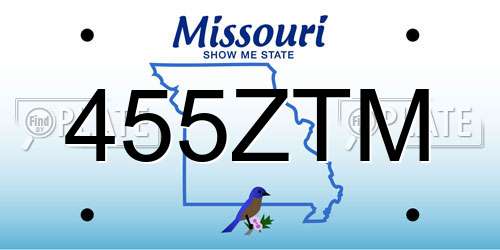 455ZTM Missouri License Plate