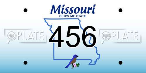 456 Missouri License Plate