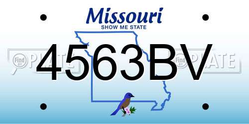 4563BV Missouri License Plate