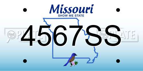 4567SS Missouri License Plate