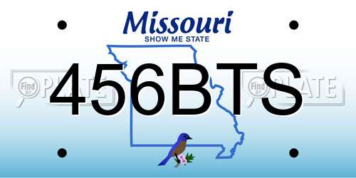456BTS Missouri License Plate