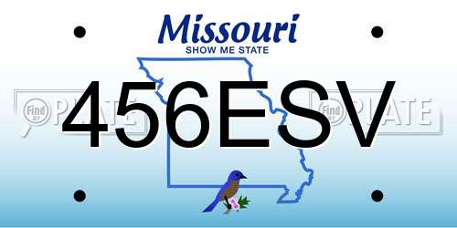 456ESV Missouri License Plate