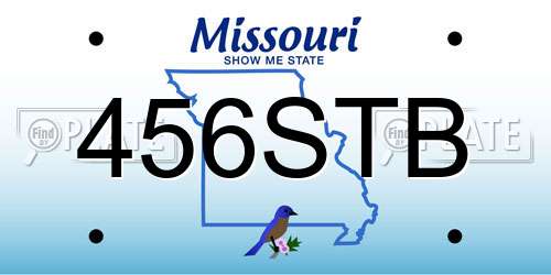 456STB Missouri License Plate