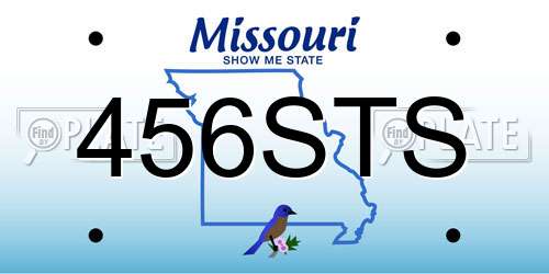 456STS Missouri License Plate