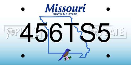 456TS5 Missouri License Plate