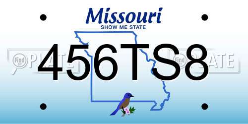 456TS8 Missouri License Plate