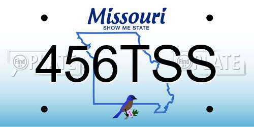 456TSS Missouri License Plate