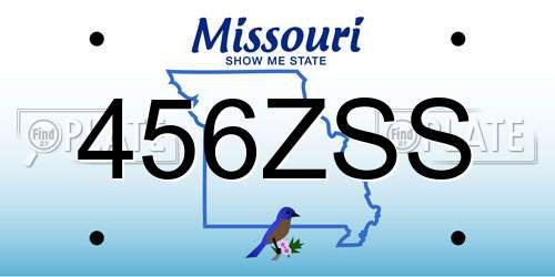456ZSS Missouri License Plate