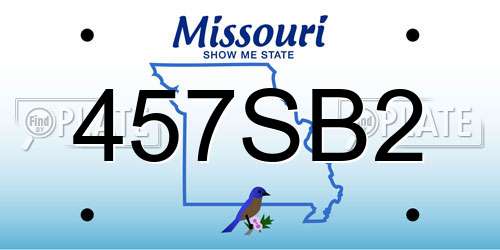 457SB2 Missouri License Plate