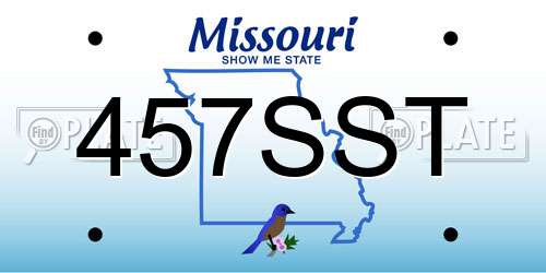 457SST Missouri License Plate