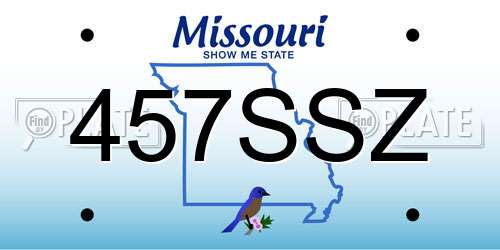 457SSZ Missouri License Plate
