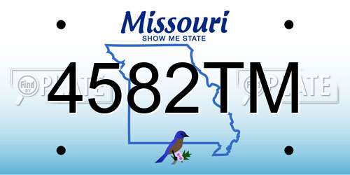 4582TM Missouri License Plate