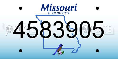 4583905 Missouri License Plate