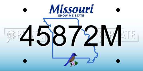 45872M Missouri License Plate